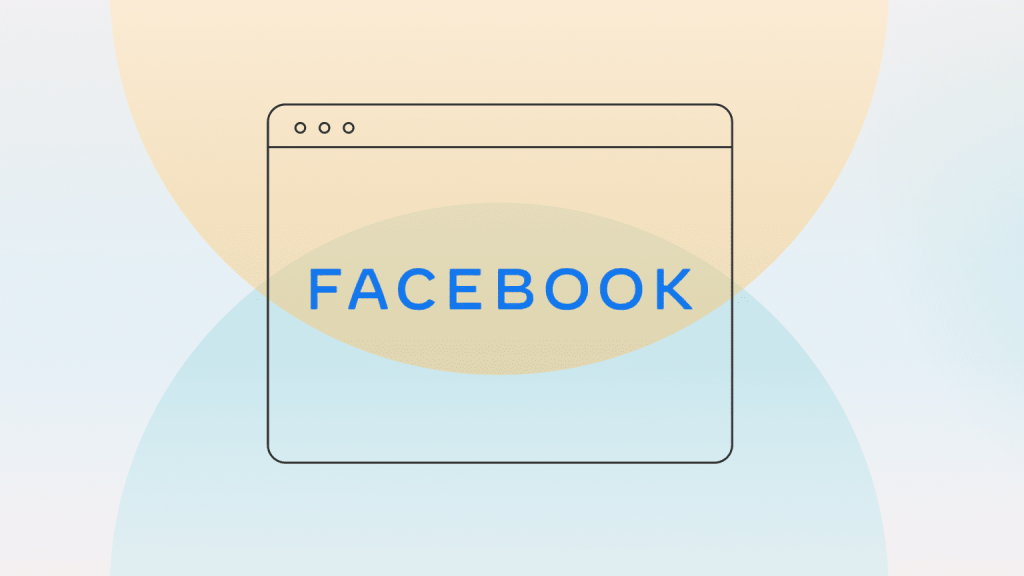An illustration of a webpage tab with "Facebook" across the middle