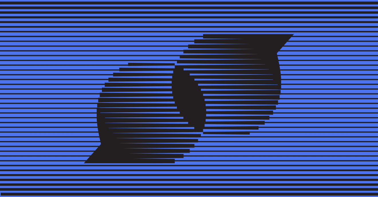 Abstract image with two interlocking circles.