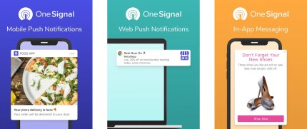 OneSignal using mobile and web push notifications, and in-app messaging