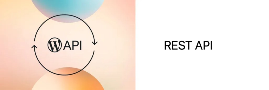 WPVIP API logo with a set of arrows circling around the logo, text next to logo reads "REST API".