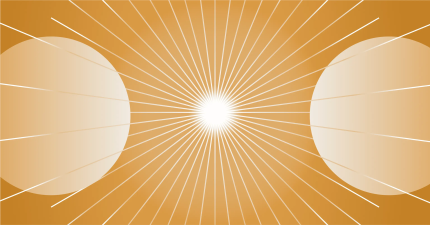 Abstract orange graphic symbolizing digital solution performance analytics with radiating lines and central focus.