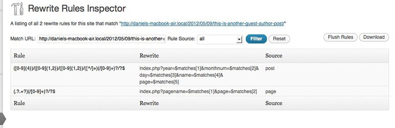 Screenshot of digital solution dashboard displaying URL rewrite rules and source types for content integration.