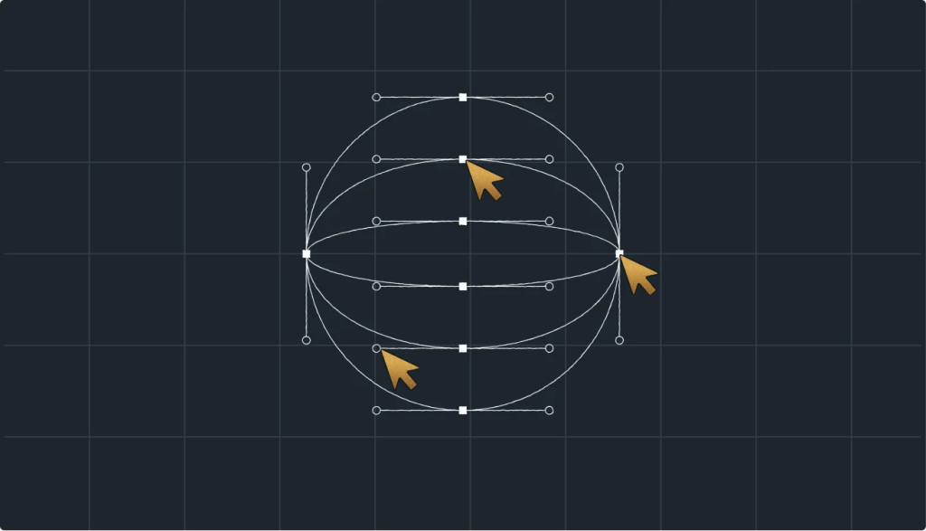 Globe-shaped wireframe being edited through vector controls, representing the flexibility and operational responsibility of self-managed cloud deployments.