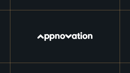 Appnovation logo on a black background, framed by thin gold lines.