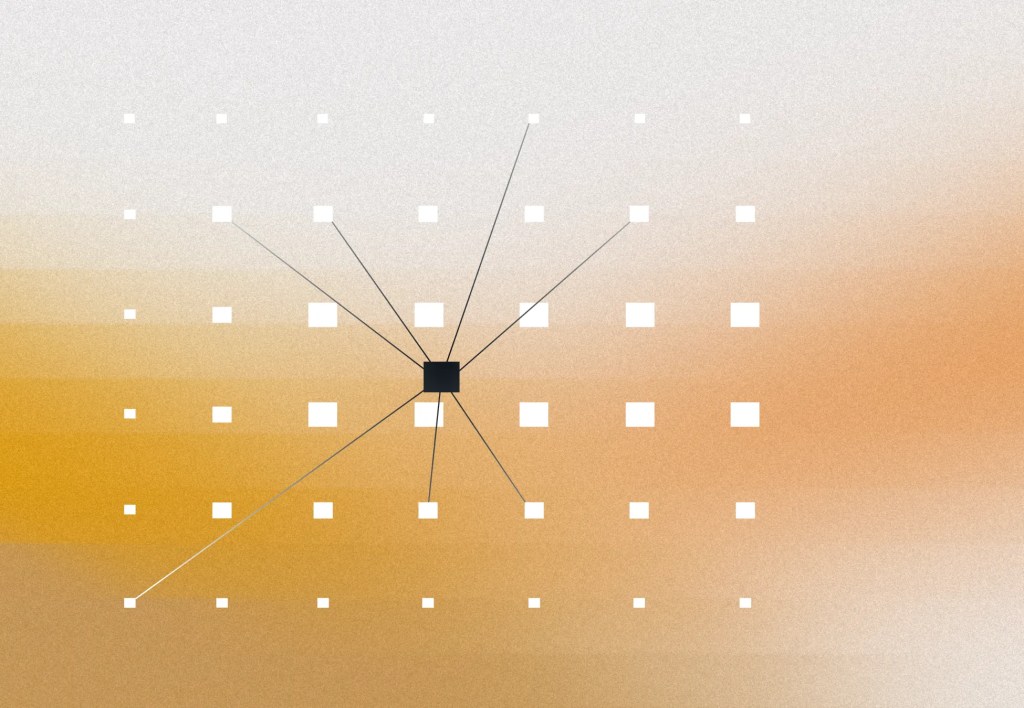 Illustration of interconnected data points converging into a central hub, representing WordPress VIP capabilities across enterprise content, analytics, infrastructure, security, and integrations.