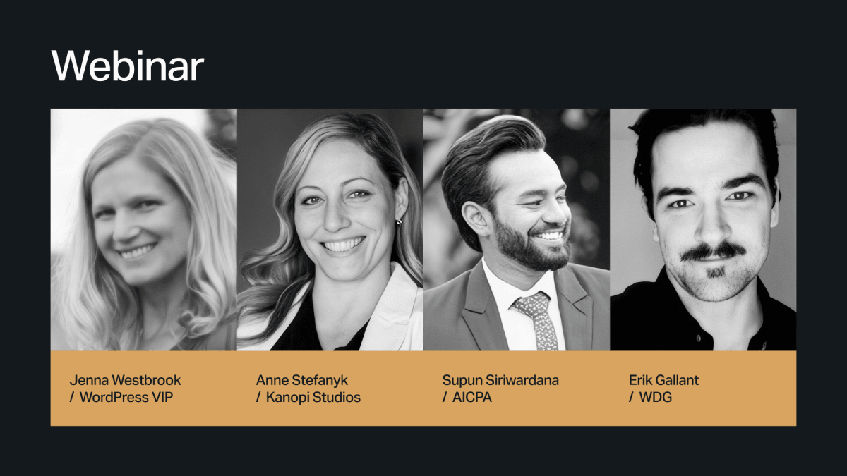 Webinar featuring speakers Jenna Westbrook, Anne Stefanyk, Supun Siriwardana, and Erik Gallant discussing associations member journeys.