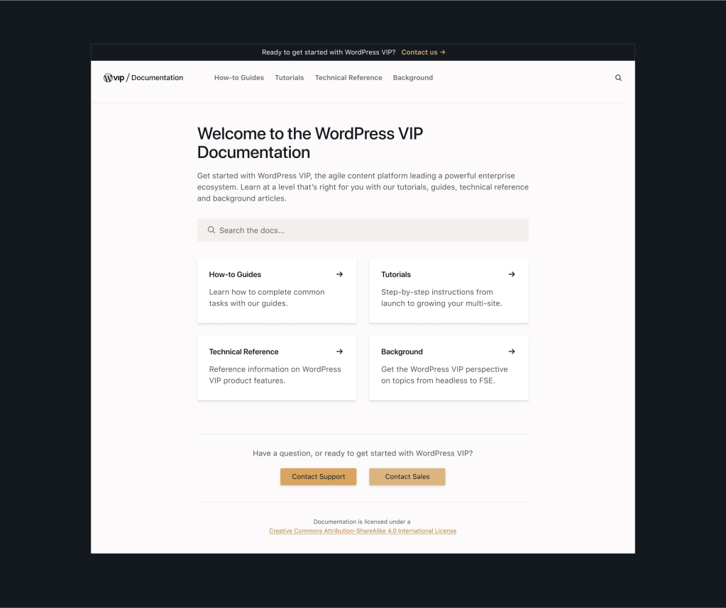 Looking Up the New WordPress VIP Product Documentation Portal