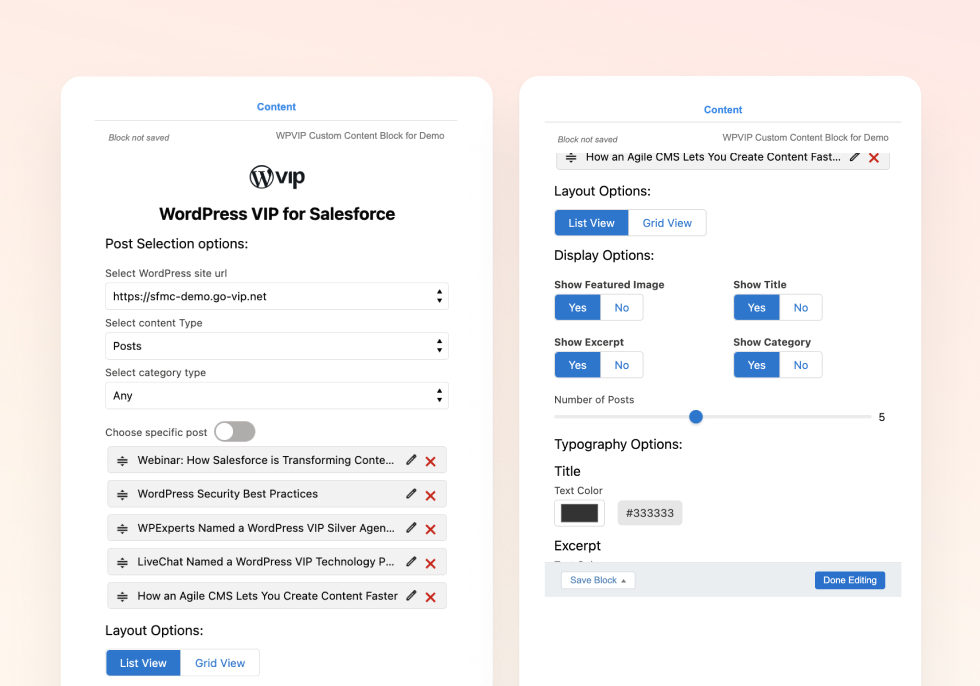 Filters and content selection