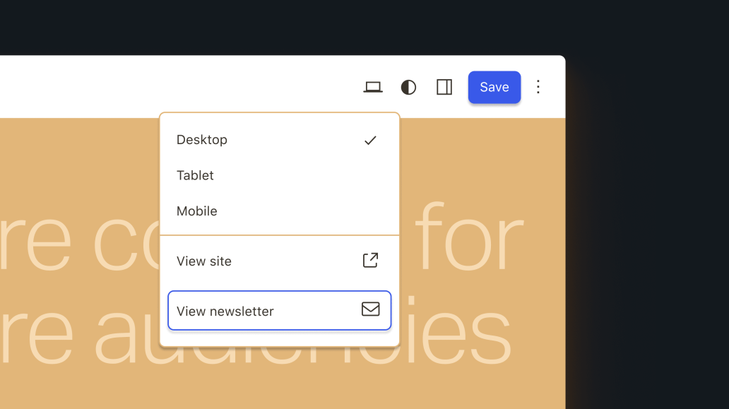 Screenshot showing WordPress's expanded preview capabilities.