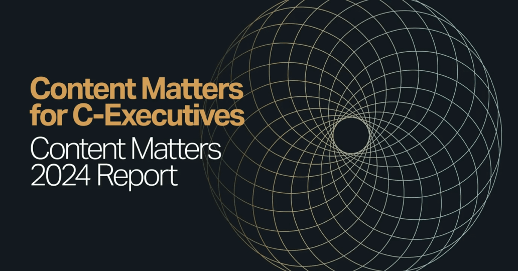 Content Matters for C-Executives type against black screen with circles